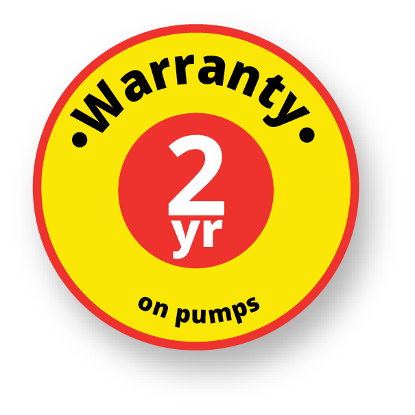 2y warranty on pumps